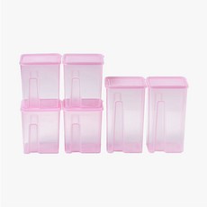 땡스소윤 냉동실 전용 밀폐용기 타워 세트, 6개, 라벤더