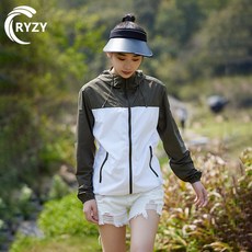 RYZY 輕薄連帽外套 UPF50 防曬, 軍綠色【UPF50+】,S【40-47.5KG】