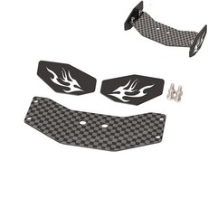 JOYSOG 알루미늄 탄소 섬유 후면 윙 테일 스포일러 Losi 1/24 Micro-B 2WD 버기 RC 테일 윙 부품용 (레드 테일 윙), 블랙 테일 윙