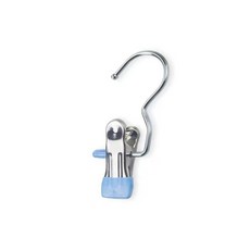 多功能帶鈎夾子 褲子夾 晾衣夾, 藍色-10個, 1個