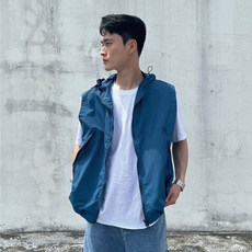 무드스트릿 나일론후드조끼 아노락조끼 여름베스트 고프코어룩