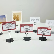 러셔스홈 스탠드 POP 가격표 사진 엽서 꽂이, 5개, Black