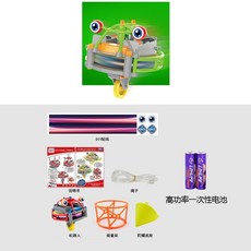 외줄타기 장난감 균형잡기 외발 팽이 줄타기 로봇 무한회전 팽이 장식 데스크테리어, 텀블러외발자전거(녹색)+고출력일회용배터리2개