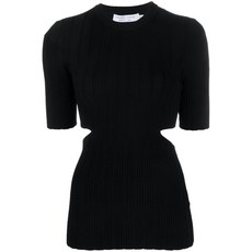 프로엔자슐러화이트라벨 컷아웃 디테일 골지 니트 탑