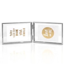 YGG 세우는 탁상 4x6 액자 2구, 1개, 실버