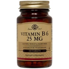 SOLGAR 無麩質維他命B6素食錠 25mg, 100顆, 1罐