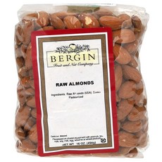 Bergin Fruit and Nut Company Raw Almonds 16 oz 454 g, 1개