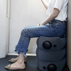 여행용 발 쿠션 휴대용 차량용 피로 사무실 발 받침 방지, 그레이