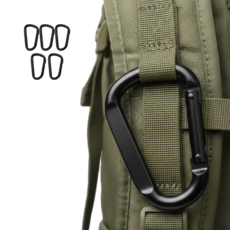 캠핑보다 대형 카라비너 고강도 강철 카라비너 10cm, 5개, 블랙