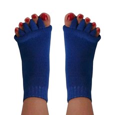 하이드로토틱스 발가락 정렬 분리기 양말 발 경련 및 망치질 방지 - 편안한 마사지 양말, Royal Blue