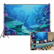 LFEEY 3 X 2.4M(10 8피트) 수중 산호초 파티 소녀 스튜디오 배경 바다 동화 세계 사진 생일 해양 아래 사진용 나라 생물 소년 소품