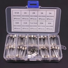 유리관휴즈 자동차 퓨즈 세트 72개입 퀵 블로우 유리관 모듬 키트 6x30mm 0.5A 0.75A 1A 2A 3A 5A 10A 15A 20A 30A 250V 고속, [01] 옵션1