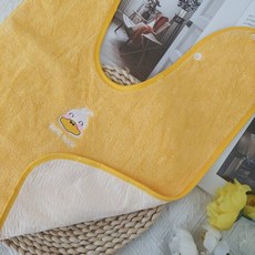 E元堂 刷牙洗漱巾圍兜，大人小孩皆可使用，方便不濕上衣, 1個, 笑嘻嘻黃色鴨子, 笑嘻嘻黃色鴨子