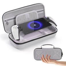 VZNEK 플레이스테이션 포털과 호환되는 휴대용 케이스 PS 포털 액세서리 보관 및 휴대용 PS5 포털 액세서리용 수납 공간 및 메시 포켓이 있는 여행용 EVA 하드 휴대용, 1개