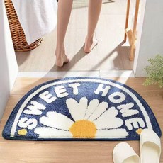 현관 욕실 발매트 라운드 미끄럼방지, 1개, E. 달콤한 집