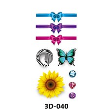 個性紋身貼半永久3D蝴蝶防水紋身貼紙, 1個, 3D-040,90*190mm
