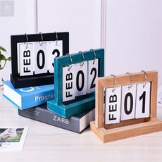 원목 만년 달력 책상 위 인테리어 소품 만년달력, 블랙