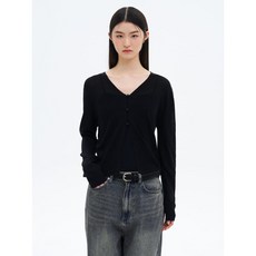 브랜드정품 에잇세컨즈 8SECONDS 리넨 블렌드 브이넥 가디건 카디건 블랙 263280