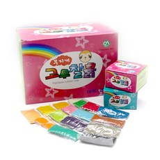 무지개 고무 찰흙 16색 20개입 1박스 미술 준비물, 1개