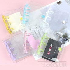 부풀 투명 미니 링바인더 케이스 미니3공링바인더, 퍼플