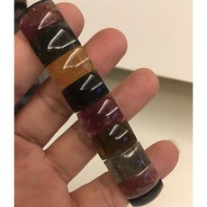 高透艷彩碧璽手排 大尺寸礦石手鍊, 1個, 藍色