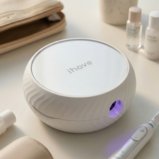 ihave 직장인 휴대용 UV-C 칫솔 살균 건조기 오랄비 전동칫솔 호환 에어팟 사이즈 자석 벽걸이 밀폐형 자동살균 USB충전 구취예방 사무실 출장 여행용, 화이트, F4