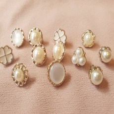 루마데이 부자재 블라우스 진주 단추, 플랫 화이트, 플랫 화이트