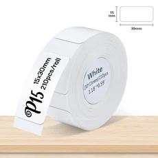 P15 라벨 용지 롤 Marklife P12 Q30 프린터 용 흰색 접착 스티커 15x30mm 투명 테이프, 14 15-30mm White