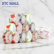 이티씨몰 자가점착 밴드 2.5cm 압박붕대 패턴 과일 스트로베리 만다린 그레이프 피치 10+2, 1개