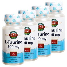 KAL L-牛磺酸錠, 60g, 4罐