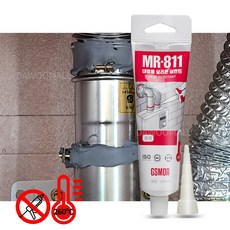 다우몰 내열 보일러 연통 실리콘 튜브형 100ml 고온 내화 홈실리콘 + 노즐, 1세트, 적색