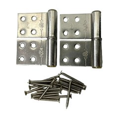 白鐵丁雙 塑鋼門鉸鏈 鋁門活頁 廁所門後鈕 附螺絲 75mm, 1個, 鐵