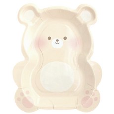 파이브K 귀염곰돌이 모양 단단한 종이 접시, 1세트, 5개입