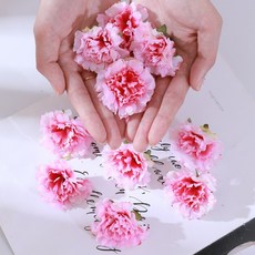 嗨購 C 仿真康乃馨花朵 假花 婚慶花牆 花環材料配件頭飾帽子花髮飾, 粉色