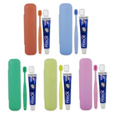 파스텔컬러 치약칫솔세트-5개세트 휴대용 여행용세트 양치키트 미세모 페리오 불소치약 칫솔치약