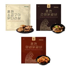 [카우스토리] 국내산 순살 춘천 양념닭갈비 간장닭갈비 소금구이닭 캠핑 밀키트 2인분, 양념닭갈비 1팩