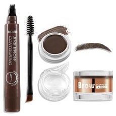 Boobeen 포마드가 있는 방수 아이브로우 펜슬 듀얼 엔드 브러시가 있는 브로우 젤 모든 피부 톤을 위한 오, 세트 C