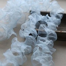 1 미터 10 cm 폭 그린 핑크 화이트 부르고뉴 오간자 프릴 레이스 장식 DIY 수제 액세서리 아기 옷, 1개