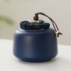 行動式陶瓷茶葉罐密封罐, 路寶茶葉罐 - 深藍, 1個