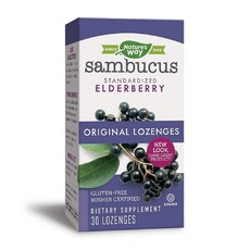 네이쳐스웨이 Sambucus 표준화된 엘더베리 비타민 C 오리지널 로젠지 30개, 1개, 30정