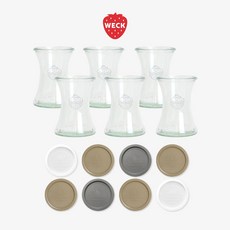 [WECK]델리카트슨 996(370ml) 유리병 6개 + PE뚜껑 8개 세트, 1개, 미사용 9