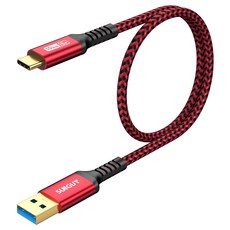 SUNGUY USB C타입 고속 충전 케이블 데이터 전송 10Gbps 18W, 1개, 레드, 0.5m 1개, 레드, 0.5m