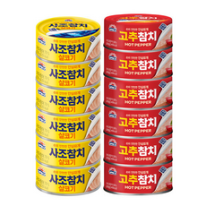 사조 살코기참치 +고추참치, 100g, 6개