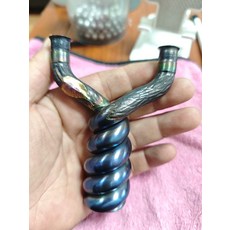 鈦合金 麻花 烤藍 雕刻 尺寸80-14 高106 重215克 底部銅隔片, 如圖所示, 1個