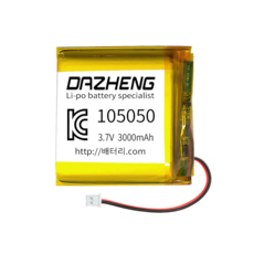 리튬폴리머 배터리 충전지 105050 3.7V 3000mAh, 1개, 1개입