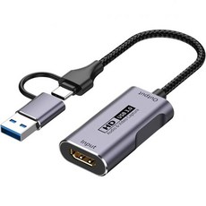 비디오 캡처 카드 4K HDMI to USBAUSBC 풀 HD 1080P 60FPS USB30 오디오 녹화용 게이밍 스트리밍 교육 화상회의