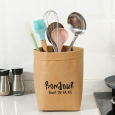 재사용 종이 봉투 가방 페이퍼백 냉장고 내부 정리 수납 화분커버 각대, 1개, SIS-269 페이퍼백(본두르)_베이지_ONESIZE