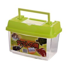 貝特寵物盒小/昆蟲盒/昆蟲觀察箱/小魚箱，透明觀察，多功能用途，輕巧便攜, 1個, 綠色