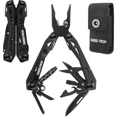 Swiss Tech 16合1多功能工具組, 黑色, 1個