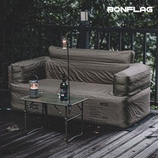 BONFLAG 캠핑 에어쇼파 빈백 소파 야외 2인용, 올리브그린